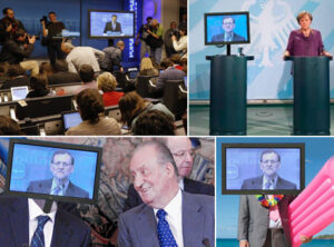 Fotomontajes de Rajoy por su comparecencia con los medios