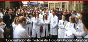 Concentración de médicos del Hospital Gregorio Marañón de Madrid