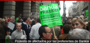 Protesta de afectados por las preferentes de Bankia