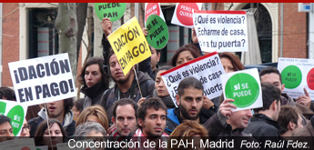 Miembros de la Plataforma de Afectados por la Hipoteca (PAH)