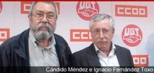 Ignacio Fernández Toxo y Cándido Méndez, líderes de UGT y CCOO
