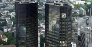 Vista aérea de la sede central de Deutsche Bank en Fráncfort del Meno