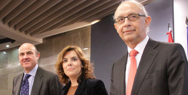 Luis de Guindos, Soraya Sáenz de Santamaría y Cristóbal Montoro
