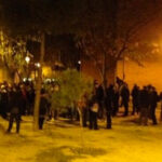 Manifestación frente la comisaría de Moratalaz