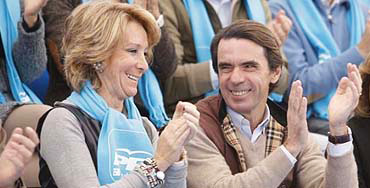 Esperanza Aguirre junto a José María Aznar