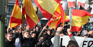 Manifestantes de extrema derecha en Madrid Foto: Raúl Fdez.