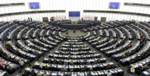 Interior del hemiciclo del Parlamento Europeo, Estrasburgo