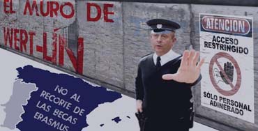 Cartel de la campaña de las Juventudes Socialistas de España #elMUROdeWERTlin