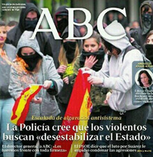 Portada del periódico ABC