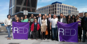 Miembros del Movimiento RED en la presentación de la candidatura a las elecciones europeas