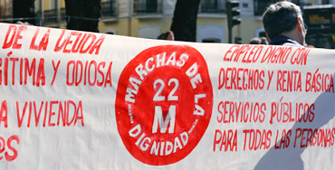 Pancarta de las Marchas por la Dignidad