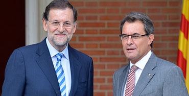 Mariano Rajoy, presidente del Gobierno y Artur Mas, presidente de la Generalitat de Cataluña
