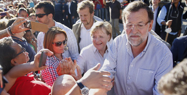 Mariano Rajoy y Angela Merkel en Santiago de Compostela