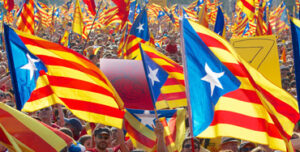 Manifestantes en la Diada de Cataluña