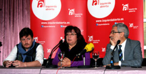 Gaspar Llamazares, Montse Muñoz y Tasio Oliver, miembros de Izquierda Abierta