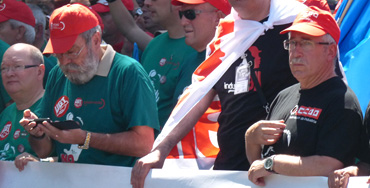 Ignacio Fernández Toxo y Cándido Méndez en una manifestación sindical