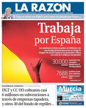 Portada de La Razón