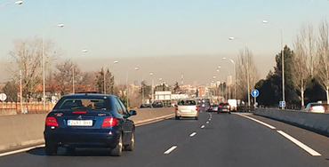 Nube de contaminación en el centro de Madrid
