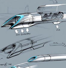 Bocetos del prototipo del Hyperloop