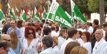 Manifestación del sindicato SATSE