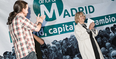 Pablo Iglesias y Manuela Carmena en un mitin de Ahora Madrid - Foto: Daniel García Mata