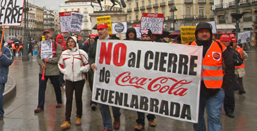 Manifestación de los trabajadores de Coca-Cola