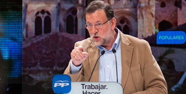 Mariano Rajoy durante el mitin de hoy en Burgos