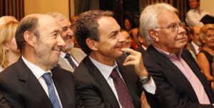Alfredo Pérez Rubalcaba, José Luis Rodríguez Zapatero y Felipe González