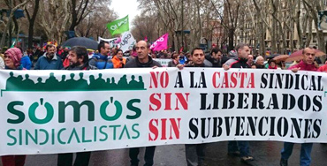 Manifestación del nuevo sindicato Somos Sindicalistas