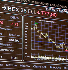 Ticker de cotizaciones de la Bolsa de Madrid