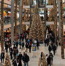 Centro comercial durante Navidad