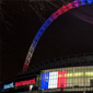 Estadio de Wembley con los colores de Francia