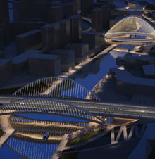Recreación de los puentes de Santiago Calatrava en China