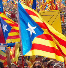 Banderas independentistas de Cataluña