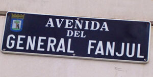 Placa del General Fanjul en Madrid