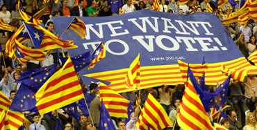 Manifestación a favor del referéndum en Cataluña