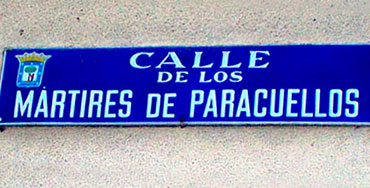 Placa de una calle en Madrid
