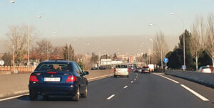 Seta de contaminación sobre Madrid