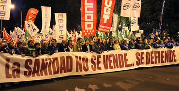 Manifestación en contra de la privatización de la Sanidad Foto: Raúl Fernández