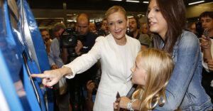 Cristina Cifuentes el día de la presentación del nuevo abono transporte