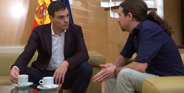 Reunión de Pedro Sánchez con Pablo Iglesias