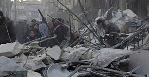 Ciudad de Alepo tras un bombardeo
