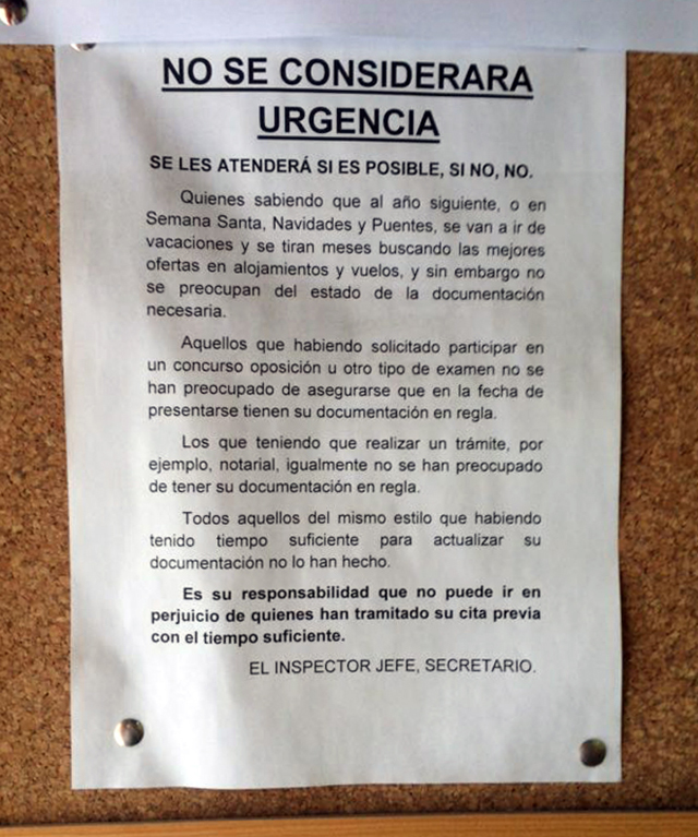 Cartel comisaría