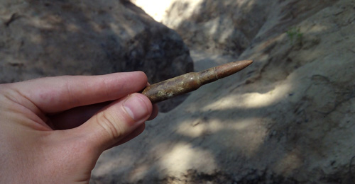 Bala de la Guerra Civil de una trinchera de la Ciudad Universitaria de Madrid