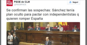 Tweet del PSOE de Castilla-La Mancha