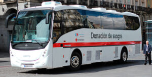 Autobús de donación de sangre de Cruz Roja
