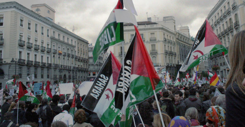 Manifestación a favor del pueblo saharaui