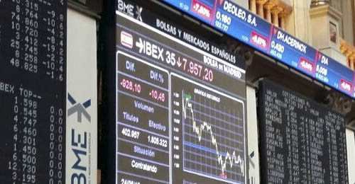 Ticker de cotizaciones de la Bolsa de Madrid