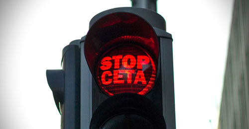 Semáforo modificado en contra del CETA