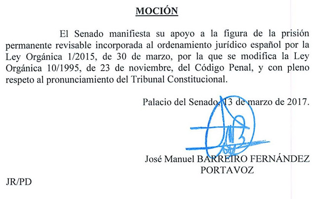 Moción del Senado